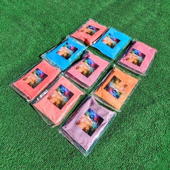 ARELUX Color Powder Pack-9 Colors Holi Chalk Party Bombs Throwing Powder NIP - Picture 2 of 3